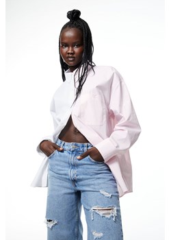 H & M - Popelinowa koszula oversize - Różowy ze sklepu H&M w kategorii Koszule damskie - zdjęcie 169681596