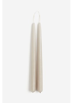 H & M - Błyszcząca świeczka stożkowa 2-pak - Brązowy ze sklepu H&M w kategorii Świece i dyfuzory - zdjęcie 169681835