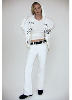 H & M - Rozpinana bluza oversize z kapturem i nadrukiem - Biały ze sklepu H&M w kategorii Bluzy damskie - zdjęcie 169681896