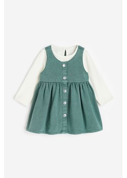 H & M - Komplet 2-częściowy z topem i sukienką - Zielony ze sklepu H&M w kategorii Komplety niemowlęce - zdjęcie 169682105