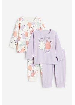 H & M - Bawełniana piżama w nadruki 2-pak - Fioletowy ze sklepu H&M w kategorii Piżamy dziecięce - zdjęcie 169682168