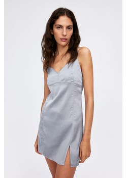 H & M - Satynowa koszula nocna na ramiączkach - Szary ze sklepu H&M w kategorii Koszule nocne - zdjęcie 169682265