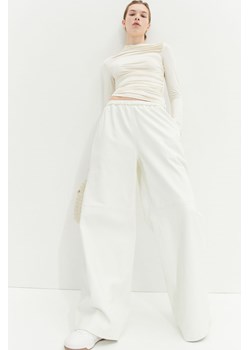 H & M - Drapowany top dżersejowy - Biały ze sklepu H&M w kategorii Bluzki damskie - zdjęcie 169682305