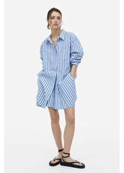 H & M - Koszula z domieszką lnu - Niebieski ze sklepu H&M w kategorii Koszule damskie - zdjęcie 169682307