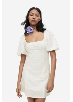 H & M - Sukienka z bufiastym rękawem - Biały ze sklepu H&M w kategorii Sukienki - zdjęcie 169682317