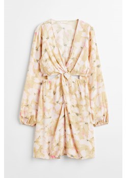 H & M - Sukienka z ozdobnym węzłem i wycięciem - Beżowy ze sklepu H&M w kategorii Sukienki - zdjęcie 169682348