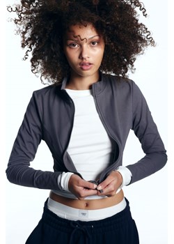 H & M - Top z zapięciem na suwak - Szary ze sklepu H&M w kategorii Bluzki damskie - zdjęcie 169682358
