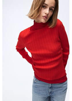 H & M - Top z dzianiny w prążki - Czerwony ze sklepu H&M w kategorii Bluzki damskie - zdjęcie 169682479