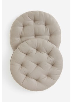 H & M - Okrągła poduszka na krzesło 2-pak - Szary ze sklepu H&M w kategorii Poduszki dekoracyjne - zdjęcie 169682556