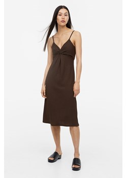 H & M - Sukienka ze skręconym detalem - Brązowy ze sklepu H&M w kategorii Sukienki - zdjęcie 169682577