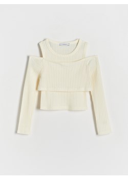 Reserved - Bluzka z odkrytymi ramionami - kremowy ze sklepu Reserved w kategorii Bluzki dziewczęce - zdjęcie 169683416