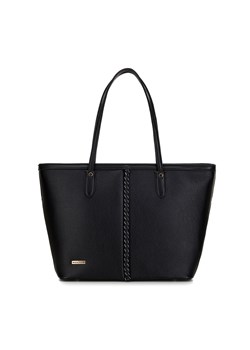 Torebka shopperka z ekoskóry z wypukłą plecionką czarna ze sklepu WITTCHEN w kategorii Torby Shopper bag - zdjęcie 169683487