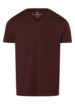 Nils Sundström T-shirt męski Mężczyźni Dżersej bordowy jednolity ze sklepu vangraaf w kategorii T-shirty męskie - zdjęcie 169683497