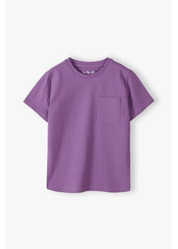 Fioletowy dzianinowy t-shirt dla dziecka - 5.10.15. ze sklepu 5.10.15 w kategorii T-shirty chłopięce - zdjęcie 169684386