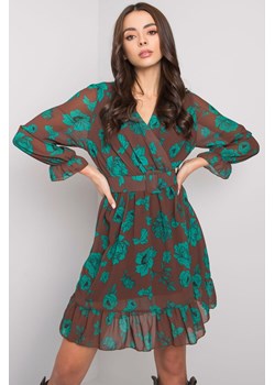 Brązowo-zielona sukienka z falbaną Loriella ze sklepu 5.10.15 w kategorii Sukienki - zdjęcie 169684488