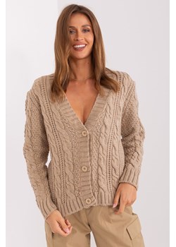 Sweter rozpinany z wełną ciemny bezowy ze sklepu 5.10.15 w kategorii Swetry damskie - zdjęcie 169684585