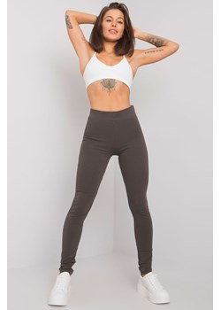 Khaki legginsy Basic ze sklepu 5.10.15 w kategorii Spodnie damskie - zdjęcie 169684609