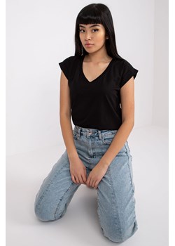 Gładki t-shirt bawełniany damski - czarna ze sklepu 5.10.15 w kategorii Bluzki damskie - zdjęcie 169684908