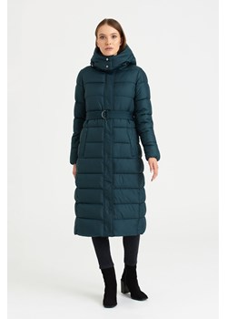 Zielony pikowany płaszcz damski zimowy ze sklepu 5.10.15 w kategorii Kurtki damskie - zdjęcie 169685089