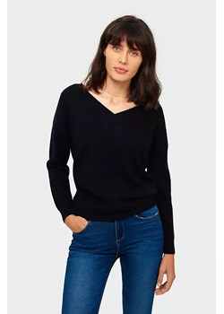 Sweter damski z dekoltem w serek - czarny ze sklepu 5.10.15 w kategorii Swetry damskie - zdjęcie 169685315