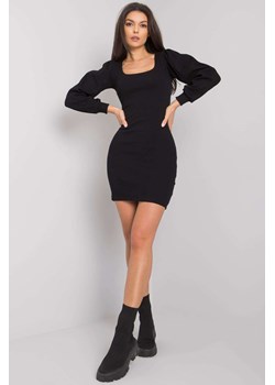Czarna sukienka z długimi bufiastymi rękawami ze sklepu 5.10.15 w kategorii Sukienki - zdjęcie 169685345