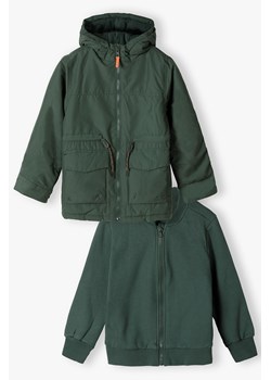 Zielona kurtka chłopięca typu parka 3w1 z kapturem ze sklepu 5.10.15 w kategorii Kurtki chłopięce - zdjęcie 169685417
