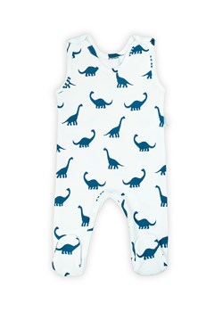 Biały śpioch bawełniany dla niemowlaka- niebieskie dinozaury ze sklepu 5.10.15 w kategorii Śpiochy - zdjęcie 169685535