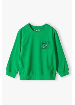 Zielona dzianinowa bluza z kolorowymi nadrukami - 5.10.15. ze sklepu 5.10.15 w kategorii Bluzy chłopięce - zdjęcie 169685559