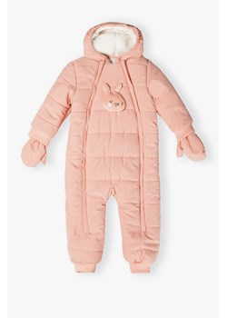 Kombinezon niemowlęcy zimowy z kapturem- różowy ze sklepu 5.10.15 w kategorii Kombinezony i kurtki - zdjęcie 169685709