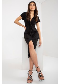Czarna sukienka koktajlowa z rozcięciem ze sklepu 5.10.15 w kategorii Sukienki - zdjęcie 169685815