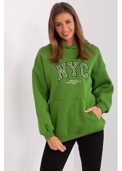 Ocieplana bluza kangurka z kapturem jasny zielony ze sklepu 5.10.15 w kategorii Bluzy damskie - zdjęcie 169685898