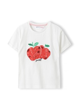 Biały t-shirt bawełniany dla niemowlaka- jabłuszka ze sklepu 5.10.15 w kategorii Koszulki niemowlęce - zdjęcie 169685995