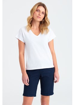 T-shirt damski z dekoltem w serek biały ze sklepu 5.10.15 w kategorii Bluzki damskie - zdjęcie 169686019