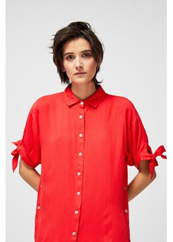 Koszula damska z marszczonymi rękawami- koralowa ze sklepu 5.10.15 w kategorii Koszule damskie - zdjęcie 169686238