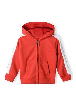 Czerwona bluza rozpinana dresowa dla niemowlaka z kapturem ze sklepu 5.10.15 w kategorii Bluzy i swetry - zdjęcie 169686307