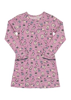 Różowa sukienka dla dziewczynki z nadrukiem ze sklepu 5.10.15 w kategorii Sukienki dziewczęce - zdjęcie 169686308
