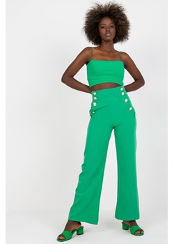 Spodnie damskie z ozdobnymi guzikami - zielone ze sklepu 5.10.15 w kategorii Spodnie damskie - zdjęcie 169686729