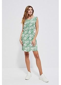 Sukienka damska w białe liście zielona ze sklepu 5.10.15 w kategorii Sukienki - zdjęcie 169686925