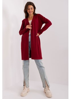 Bordowy damski kardigan bez zapięcia ze sklepu 5.10.15 w kategorii Swetry damskie - zdjęcie 169686998