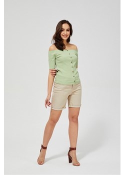 Oliwkowa bluzka damska prążkowana ze sklepu 5.10.15 w kategorii Bluzki damskie - zdjęcie 169687086