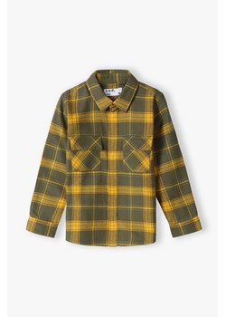 Koszula flanelowa chłopięca bawełniana w żółto-zieloną kratę ze sklepu 5.10.15 w kategorii Koszule chłopięce - zdjęcie 169687246