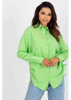 Jasnozielona damska koszula oversize z kołnierzem ze sklepu 5.10.15 w kategorii Koszule damskie - zdjęcie 169687467