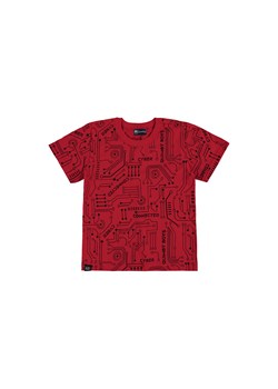 Czerwony bawełniany t-shirt chłopięcy we wzory ze sklepu 5.10.15 w kategorii T-shirty chłopięce - zdjęcie 169687579