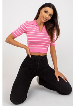 Różowa damska bluzka polo z krótkim rękawem ze sklepu 5.10.15 w kategorii Bluzki damskie - zdjęcie 169687719