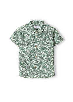 Koszula bawełniana dla chłopca z krótkim rękawem w liście ze sklepu 5.10.15 w kategorii Odzież dla niemowląt - zdjęcie 169687746