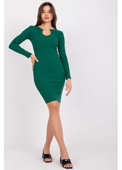 Sukienka z długim rękawem - zielona mini ze sklepu 5.10.15 w kategorii Sukienki - zdjęcie 169687758