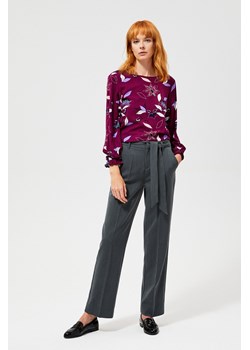 Spodnie damskie na kant z wiżaniem w pasie- szare ze sklepu 5.10.15 w kategorii Spodnie damskie - zdjęcie 169687786