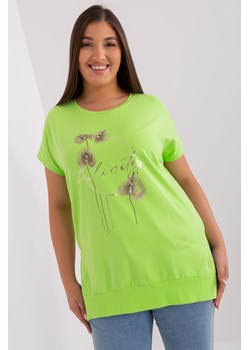 Jasnozielona bluzka plus size z bawełny ze sklepu 5.10.15 w kategorii Bluzki damskie - zdjęcie 169687847