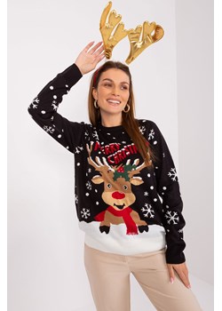 Sweter świąteczny z reniferem czarny ze sklepu 5.10.15 w kategorii Swetry damskie - zdjęcie 169687908