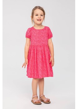 Różowa sukienka dziewczęca z wiskozy w kwiatki ze sklepu 5.10.15 w kategorii Sukienki dziewczęce - zdjęcie 169688028